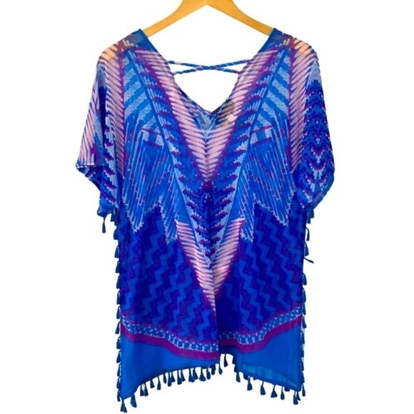 INC International Concepts Sheer Tunic Top Size Large‎ - Picture 2 of 4